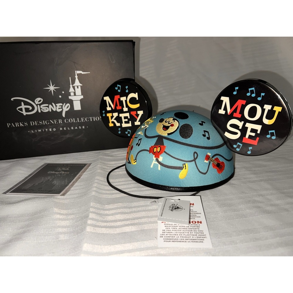 Disney Parks Designer Collection Mickey Mouse Blue Ear Headband Dave Perillo